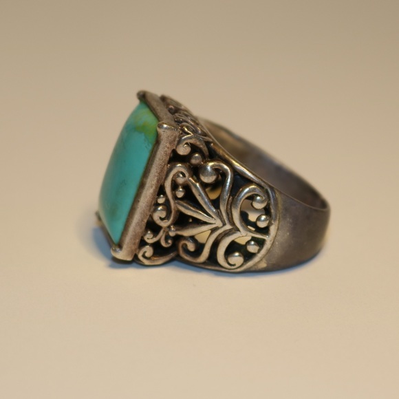 Barse Vintage Turquoise Sterling Silver Ring - Picture 2 of 4
